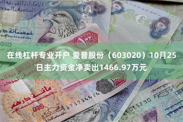 在线杠杆专业开户 爱普股份（603020）10月25日主力资金净卖出1466.97万元